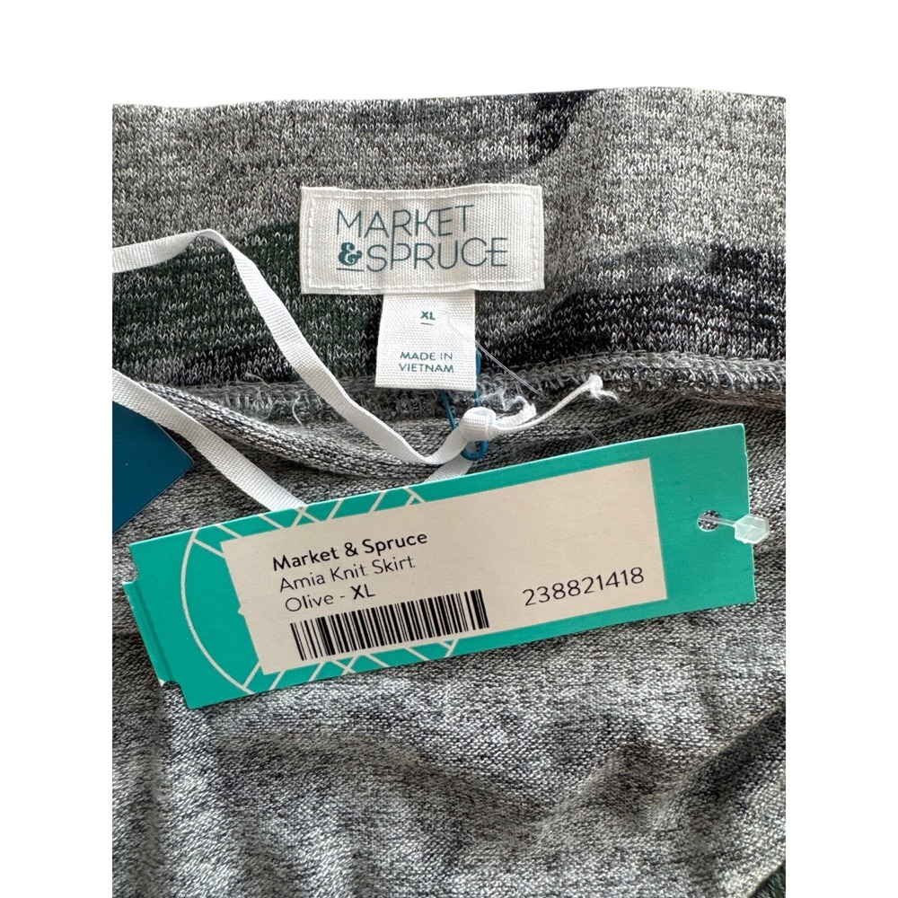 Market & Spruce‎ Amia Knit Skirt Olive Camo XL Stitch Fix New With Tags - Picture 3 of 3